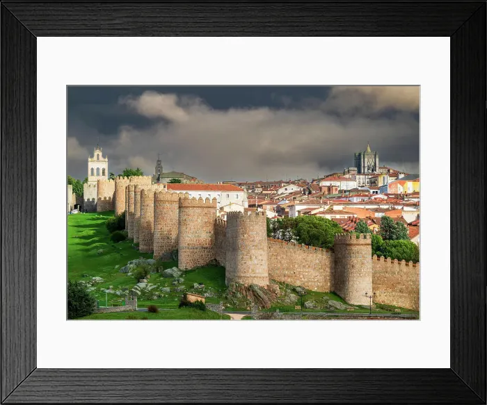 Framed Print : Medieval walls, Avila, Castile and Leon, Spain