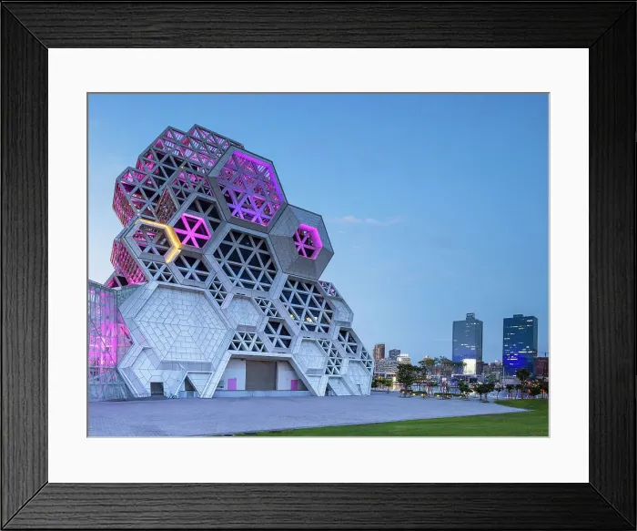Framed Print : Kaohsiung Music Centre at dusk, Kaohsiung, Taiwan