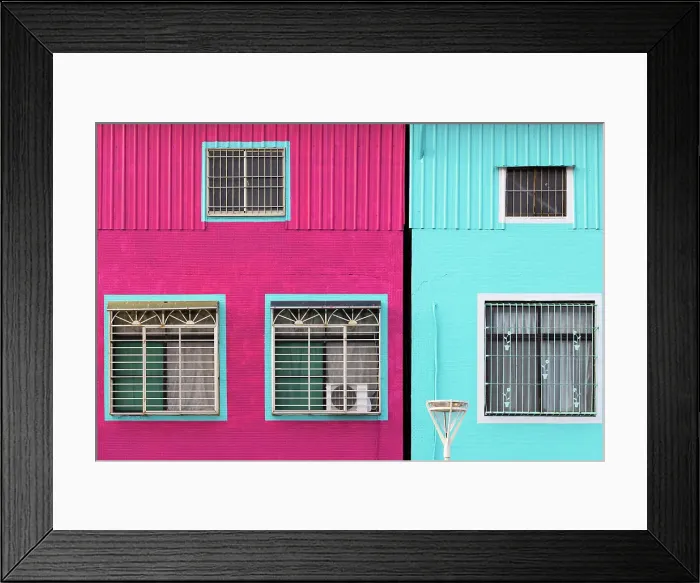 Framed Print : Colourful buildings at Gushan Harbour, Kaohsiung, Taiwan