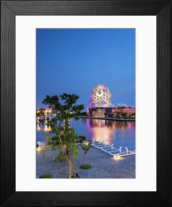Framed Print : Kaohsiung Music Centre at dusk, Kaohsiung, Taiwan