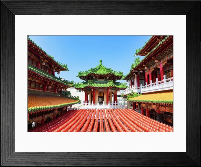 Framed Print : Lanterns at Sanfong Temple, Kaohsiung, Taiwan