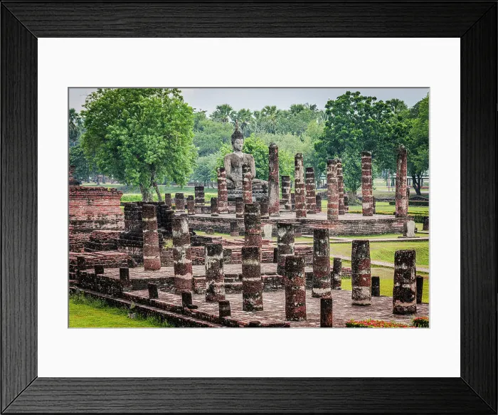 Framed Print : Old ruins of a Buddhist temple built from bricks in Sukhothai Historical Park, Sukhothai, Thailand Framed Print : Old ruins of a Buddhist temple built from bricks in Sukhothai Historical Park, Sukhothai, Thailand