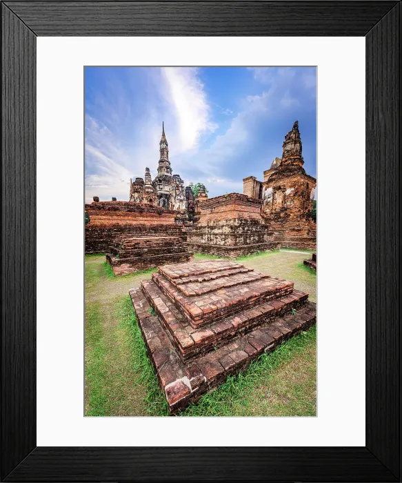 Framed Print : Ancient Wat Mahathat buddhist temple, Sukhothai Historical Park, Sukhothai, Thailand Framed Print : Ancient Wat Mahathat buddhist temple, Sukhothai Historical Park, Sukhothai, Thailand