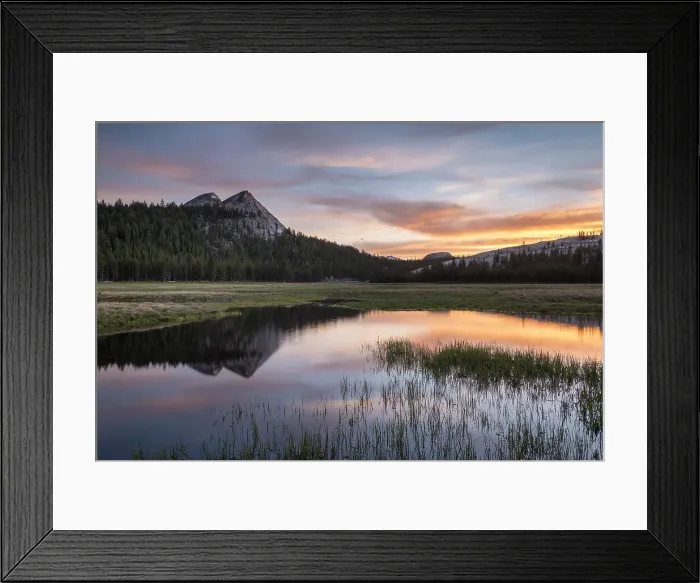 Framed Print : Sunset reflections on Tuolumne Meadows in Yosemite National Park, California, USA. Spring (June) 2016 Framed Print : Sunset reflections on Tuolumne Meadows in Yosemite National Park, California, USA. Spring (June) 2016
