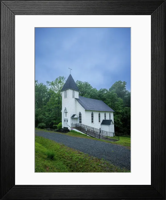 Framed Print : Beautiful baptist church, Schuyler, Virginia, USA