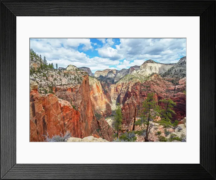 Framed Print : View from the West Rim trail at the Narrows, Zion National Park, Utah, USA Framed Print : View from the West Rim trail at the Narrows, Zion National Park, Utah, USA
