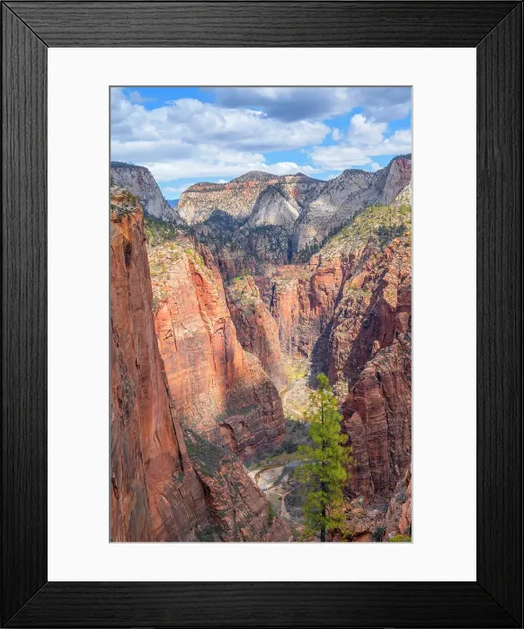 Framed Print : View from the West Rim trail at the Narrows, Zion National Park, Utah, USA Framed Print : View from the West Rim trail at the Narrows, Zion National Park, Utah, USA