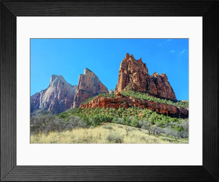 Framed Print : The Patriarchs with Isaac Peak at Virgin River Valley, Zion National Park, Utah, USA Framed Print : The Patriarchs with Isaac Peak at Virgin River Valley, Zion National Park, Utah, USA