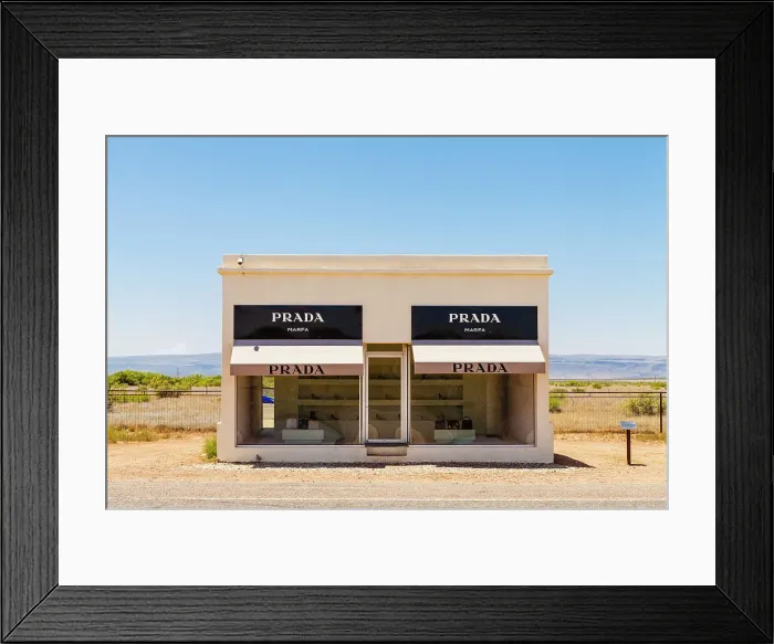 Framed Print : Prada Marfa, Permanent sculpture by Elmgreen and Dragset, Marfa, Texas, USA