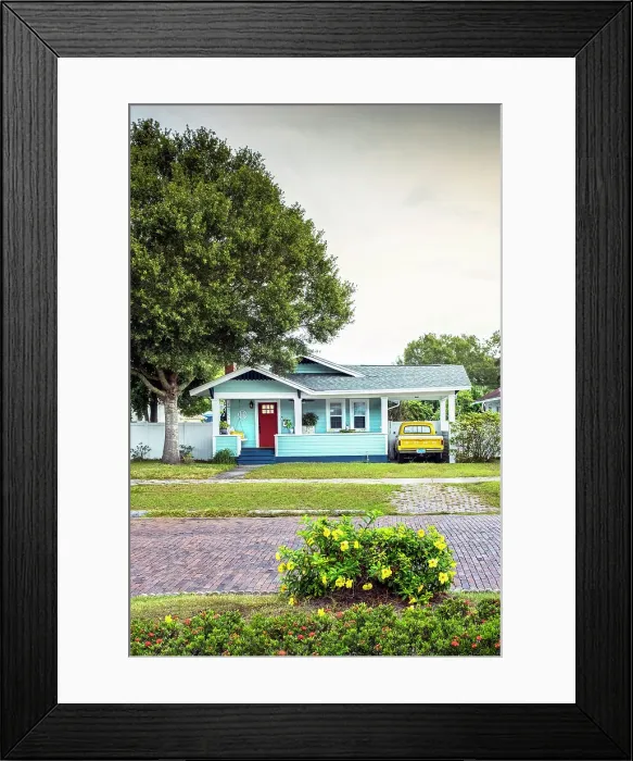 Framed Print : USA, Florida, Saint Petersburg, Pinellas County, Historic Kenwood Neighborhood, Brick Streets, Ford Truck Framed Print : USA, Florida, Saint Petersburg, Pinellas County, Historic Kenwood Neighborhood, Brick Streets, Ford Truck