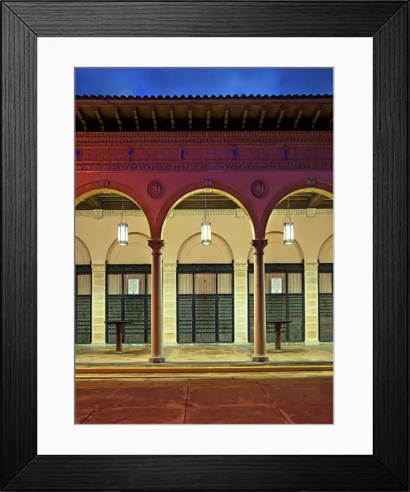 Framed Print : USA, Florida, Saint Petersburg, Pinellas County, Open Air Post Office, 1916, Mediterranean Revival Style, National Register of Historic Places Framed Print : USA, Florida, Saint Petersburg, Pinellas County, Open Air Post Office, 1916, Mediterranean Revival Style, National Register of Historic Places