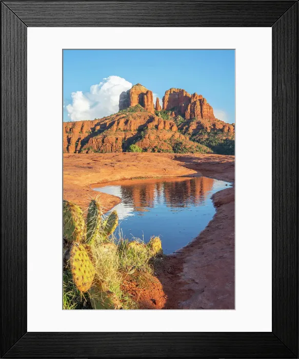 Framed Print : Cathedral Rock seen from Secret Slickrock, Sedona, Arizona, USA