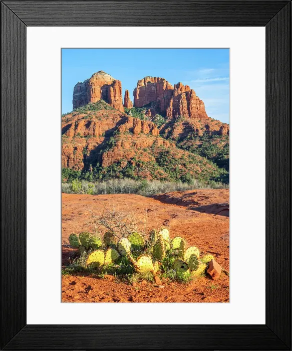 Framed Print : Cathedral Rock seen from Secret Slickrock, Sedona, Arizona, USA