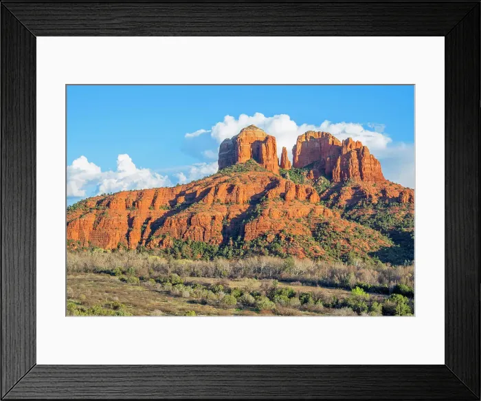 Framed Print : Cathedral Rock seen from Secret Slickrock, Sedona, Arizona, USA