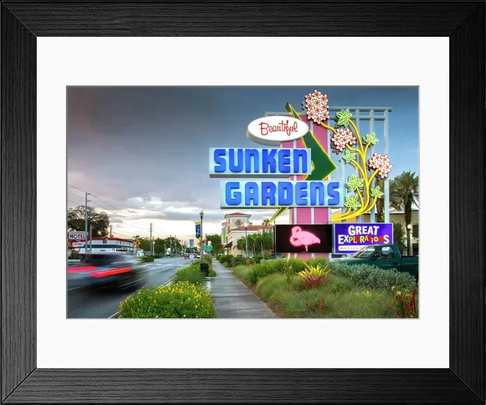 Framed Print : USA, Florida, Saint Petersburg, Pinellas County, Sunken Gardens, Tourist Attraction, Open To The Public Since The 1930's, Roadside Attraction Framed Print : USA, Florida, Saint Petersburg, Pinellas County, Sunken Gardens, Tourist Attraction, Open To The Public Since The 1930's, Roadside Attraction