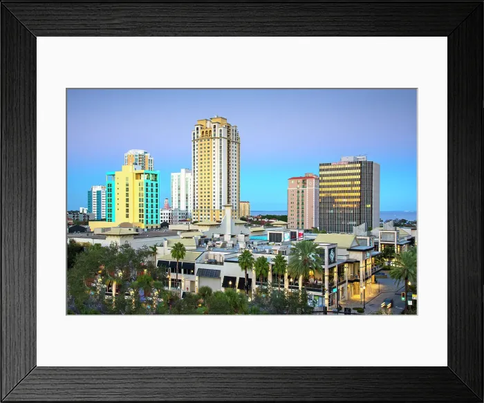 Framed Print : USA, Florida, Saint Petersburg, Pinellas County, Tampa Bay, Downtown Skyline Framed Print : USA, Florida, Saint Petersburg, Pinellas County, Tampa Bay, Downtown Skyline