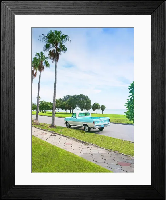Framed Print : USA, Florida, Saint Petersburg, Old Southeast Neighborhood, Pinellas County, Lassing Park, 1960's Ford Ranger Pick-Up Truck Framed Print : USA, Florida, Saint Petersburg, Old Southeast Neighborhood, Pinellas County, Lassing Park, 1960's Ford Ranger Pick-Up Truck