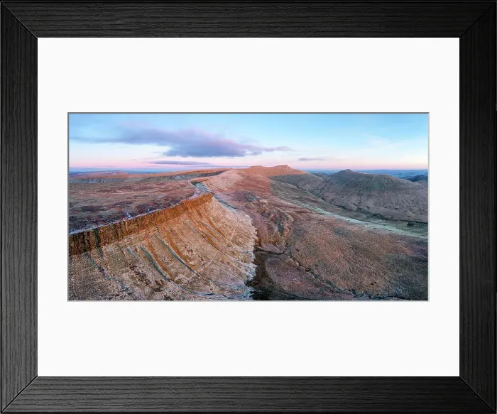 Framed Print : Aerial of Corn Du, Pen-y-Fan and Cribyn mountain peaks, Brecon Beacons National Park, Wales, United Kingdom Framed Print : Aerial of Corn Du, Pen-y-Fan and Cribyn mountain peaks, Brecon Beacons National Park, Wales, United Kingdom