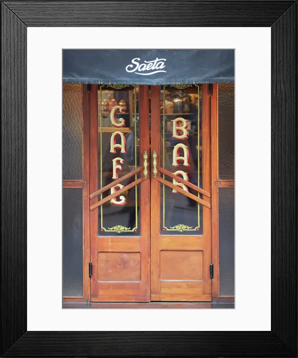 Framed Print : The entrance door of the Notable Bar Saeta Cafe in Fileteado Art, San Telmo, Buenos Aires, Argentina Framed Print : The entrance door of the Notable Bar Saeta Cafe in Fileteado Art, San Telmo, Buenos Aires, Argentina