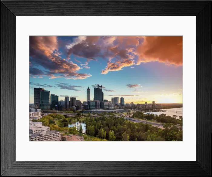 Framed Print : Australia, Western Australia, Perth town Framed Print : Australia, Western Australia, Perth town