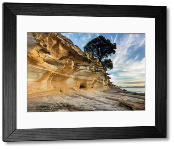 Framed Print : Australia, Tasmania, Maria Island Nationa Park, Painted Cliffs Framed Print : Australia, Tasmania, Maria Island Nationa Park, Painted Cliffs
