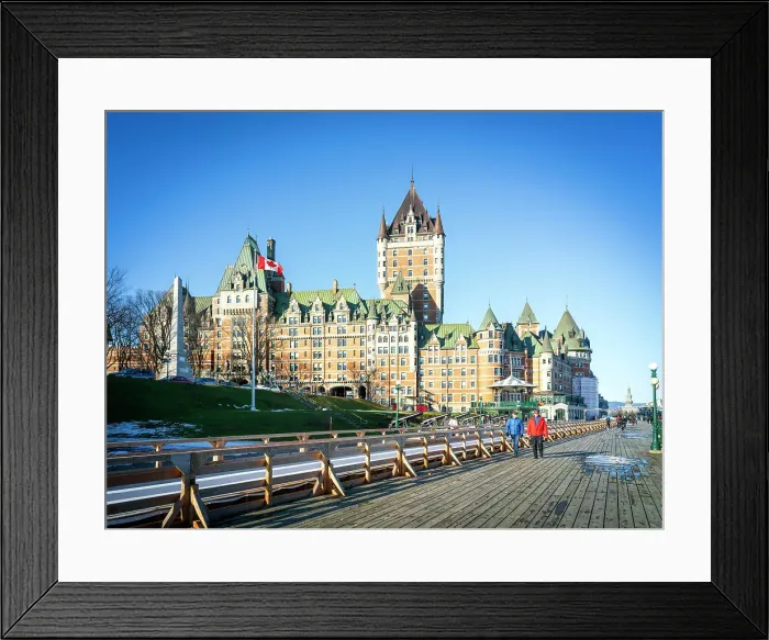 Framed Print : View of Hotel Fairmont Chateau Frontenac and Dufferin Terrace, Old Quebec City, Quebec, Canada Framed Print : View of Hotel Fairmont Chateau Frontenac and Dufferin Terrace, Old Quebec City, Quebec, Canada