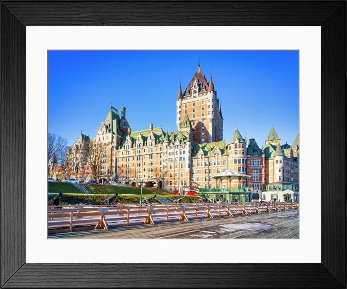 Framed Print : View of Hotel Fairmont Chateau Frontenac and Dufferin Terrace, Old Quebec City, Quebec, Canada Framed Print : View of Hotel Fairmont Chateau Frontenac and Dufferin Terrace, Old Quebec City, Quebec, Canada