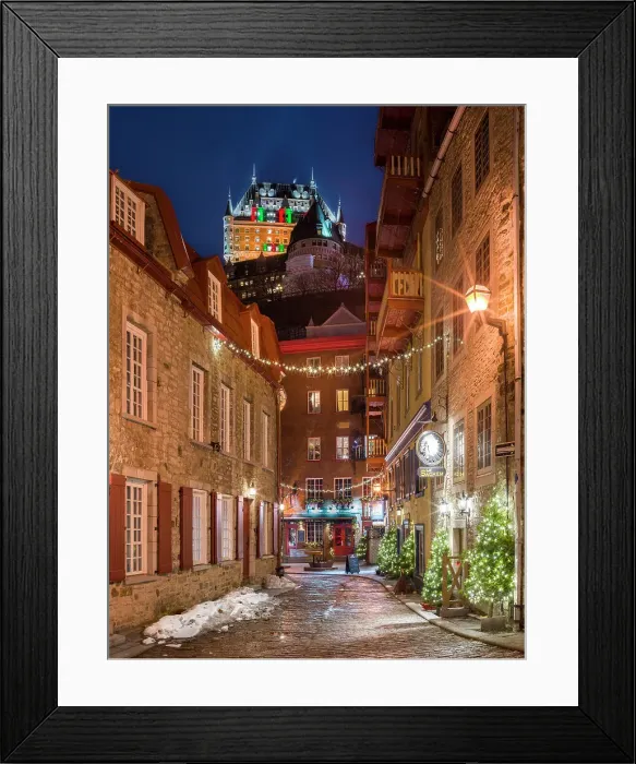 Framed Print : View to Hotel Fairmont Le Chateau Frontenac from Petit Champlain, UNESCO World Heritage Old Quebec City, Quebec, Canada Framed Print : View to Hotel Fairmont Le Chateau Frontenac from Petit Champlain, UNESCO World Heritage Old Quebec City, Quebec, Canada