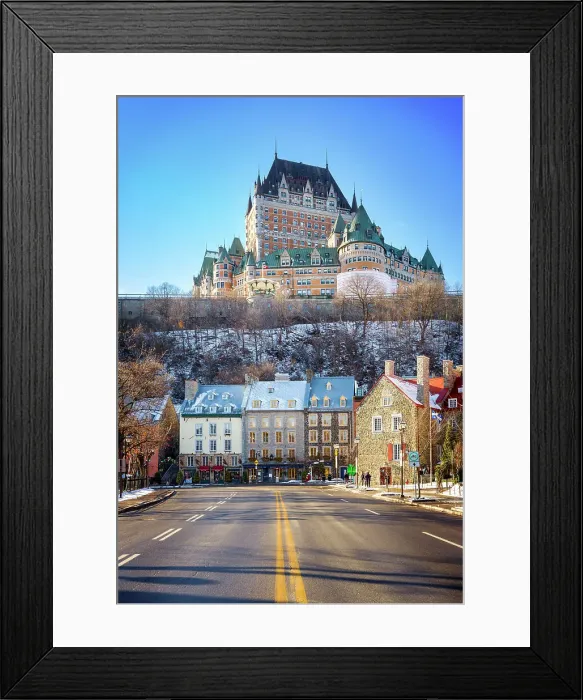 Framed Print : View to Hotel Fairmont Le Chateau Frontenac from Petit Champlain, UNESCO World Heritage Old Quebec City, Quebec, Canada Framed Print : View to Hotel Fairmont Le Chateau Frontenac from Petit Champlain, UNESCO World Heritage Old Quebec City, Quebec, Canada