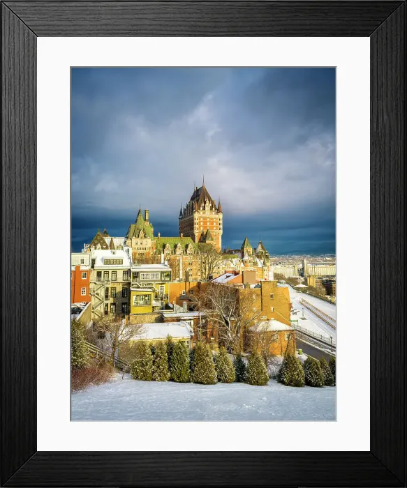 Framed Print : View of Hotel Fairmont Chateau Frontenac and Dufferin Terrace, Old Quebec City, Quebec, Canada Framed Print : View of Hotel Fairmont Chateau Frontenac and Dufferin Terrace, Old Quebec City, Quebec, Canada