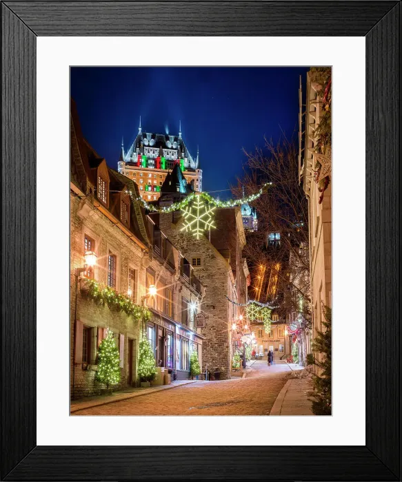 Framed Print : View to Hotel Fairmont Le Chateau Frontenac from Petit Champlain, UNESCO World Heritage Old Quebec City, Quebec, Canada Framed Print : View to Hotel Fairmont Le Chateau Frontenac from Petit Champlain, UNESCO World Heritage Old Quebec City, Quebec, Canada