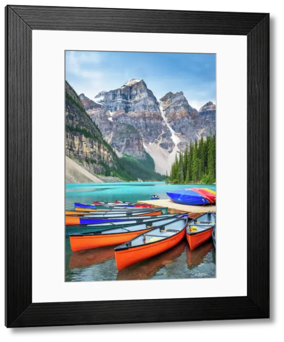Framed Print : Moraine Lake during summer in Banff National Park, Canadian Rockies, Alberta, Canada. Banff National Park, Alberta, Canada Framed Print : Moraine Lake during summer in Banff National Park, Canadian Rockies, Alberta, Canada. Banff National Park, Alberta, Canada
