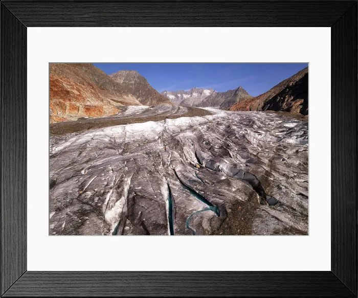 Framed Print : Aletsch glacier surrounded by rocky mountains, Aletsch glacier, Bernese Alps, Valais canton, Switzerland Framed Print : Aletsch glacier surrounded by rocky mountains, Aletsch glacier, Bernese Alps, Valais canton, Switzerland