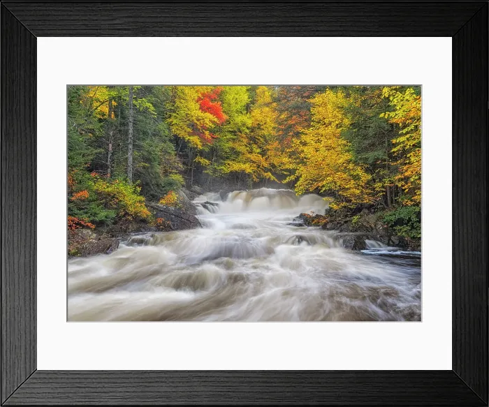 Framed Print : Autumn colour at Brooks Falls on the Magnetawan River in the Almaguin Highlands, Emsdale, Ontario, Canada Framed Print : Autumn colour at Brooks Falls on the Magnetawan River in the Almaguin Highlands, Emsdale, Ontario, Canada