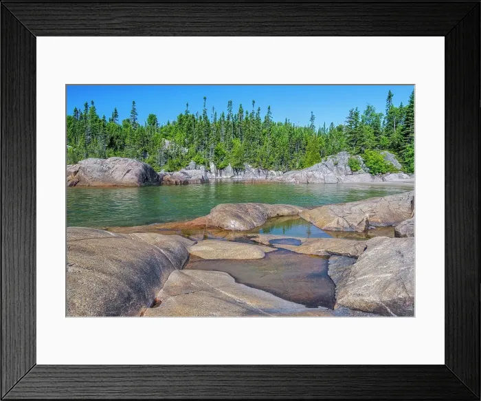 Framed Print : Minokona Harbour on Lake Superior at dusk, Ontario, Canada