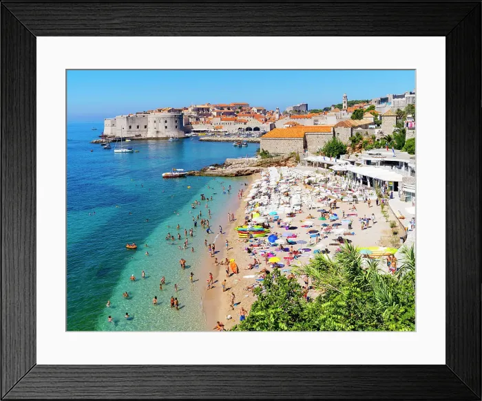Framed Print : Dubrovnik, Dalmatia, UNESCO SITE Banje Beach Croatia Framed Print : Dubrovnik, Dalmatia, UNESCO SITE Banje Beach Croatia
