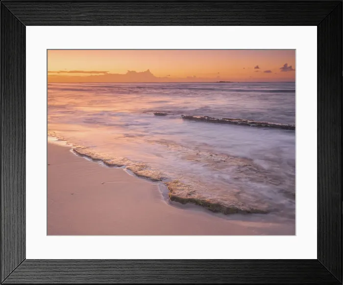 Framed Print : Daybreak at Consuelos Beach on the Caribbean Sea on Grand Cayman, Cayman Islands, British West Indies