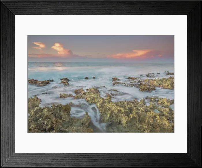 Framed Print : Sunrise on the Caribbean Sea on Grand Cayman, BWI Framed Print : Sunrise on the Caribbean Sea on Grand Cayman, BWI
