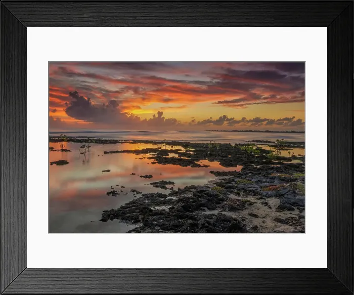 Framed Print : Daybreak on the ironshore of Grand Cayman, Cayman Islands, British West Indies