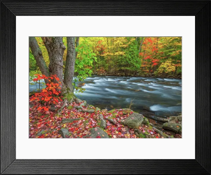 Framed Print : Autumn along the Kennisis River in the Haliburton Highlands, Ontario, Canada