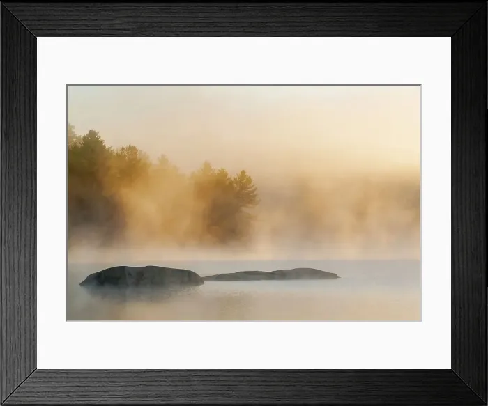Framed Print : Misty morning at George Lake, Killarney Provincial Park, Ontario, Canada Framed Print : Misty morning at George Lake, Killarney Provincial Park, Ontario, Canada