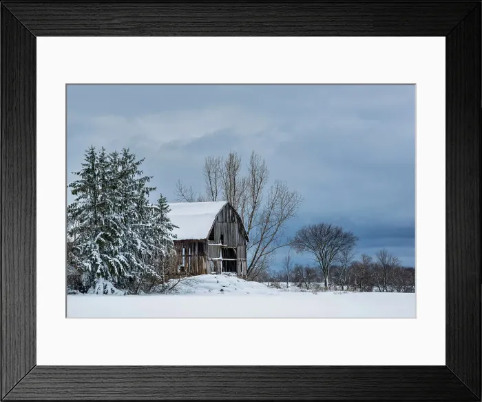 Framed Print : Winter farm scenic, Thornton, Ontario, Canada Framed Print : Winter farm scenic, Thornton, Ontario, Canada
