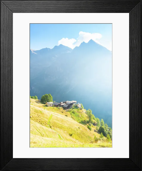 Framed Print : The little hamlet of Alpenzu, Gressoney Valley, Valle d Aosta, Italian alps, Italy Framed Print : The little hamlet of Alpenzu, Gressoney Valley, Valle d Aosta, Italian alps, Italy