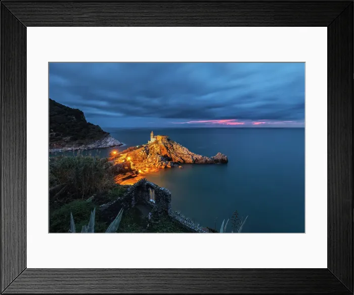 Framed Print : Long exposure in the evening on the church of San Pietro, municipality of Portovenere, La Spezia province, Liguria, Italy, Europe Framed Print : Long exposure in the evening on the church of San Pietro, municipality of Portovenere, La Spezia province, Liguria, Italy, Europe