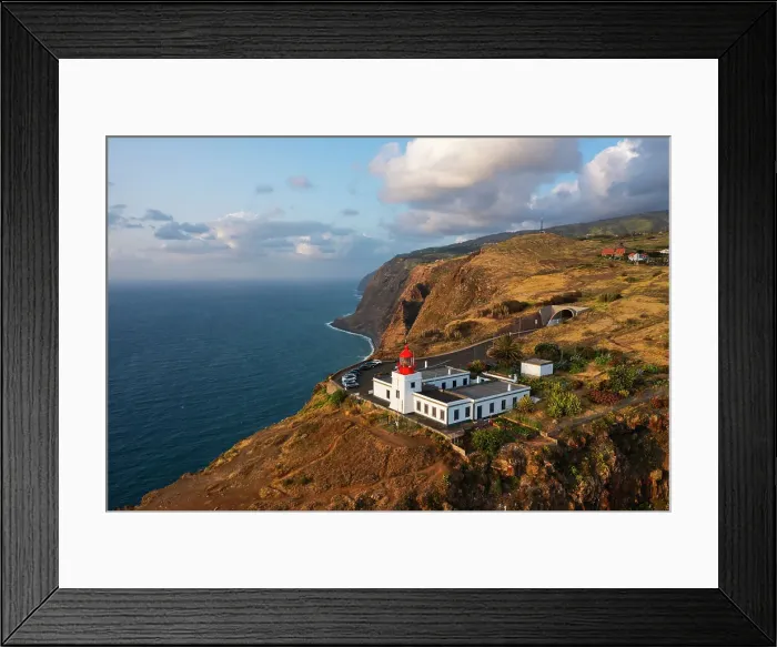 Framed Print : Aerial view of the beautiful Farol da Ponta do Pargo during sunset, Madeira, Portugal Framed Print : Aerial view of the beautiful Farol da Ponta do Pargo during sunset, Madeira, Portugal