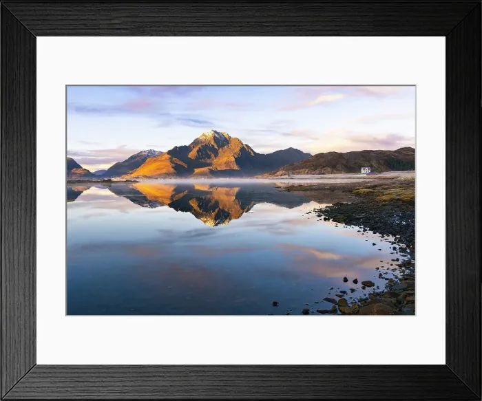 Framed Print : Mountains and a house in a Fjord during sunset, Leknes, Vestvagoy, Nordland, Lofoten Islands, Norway Framed Print : Mountains and a house in a Fjord during sunset, Leknes, Vestvagoy, Nordland, Lofoten Islands, Norway