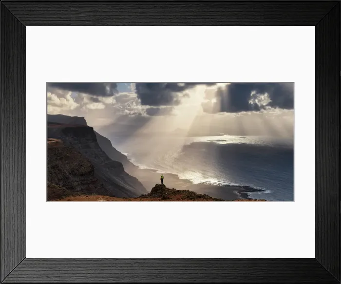 Framed Print : Atlantic Ocean from Famara promontory at sunset, Famara, Las Palmas, Lanzarote, Canary Islands, Spain Framed Print : Atlantic Ocean from Famara promontory at sunset, Famara, Las Palmas, Lanzarote, Canary Islands, Spain
