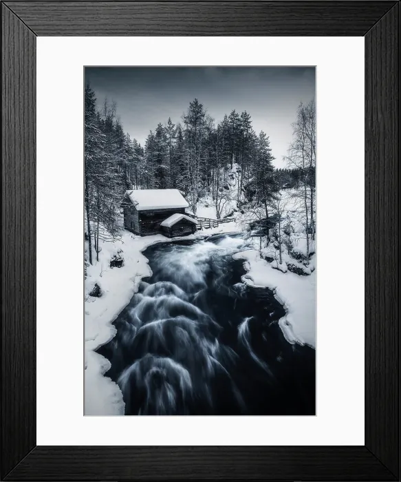 Framed Print : The watermill of the Myllykoski Rapids of the Oulanka National Park. Lapland, Northern Finland Framed Print : The watermill of the Myllykoski Rapids of the Oulanka National Park. Lapland, Northern Finland