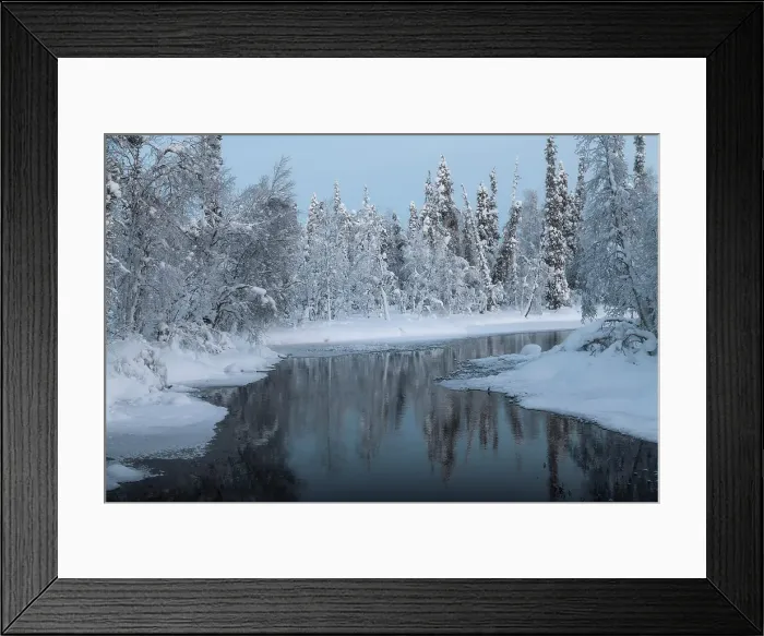 Framed Print : River of Akasmylly, in the Yllas-Pallatunturi National Park, Lapland, Finland