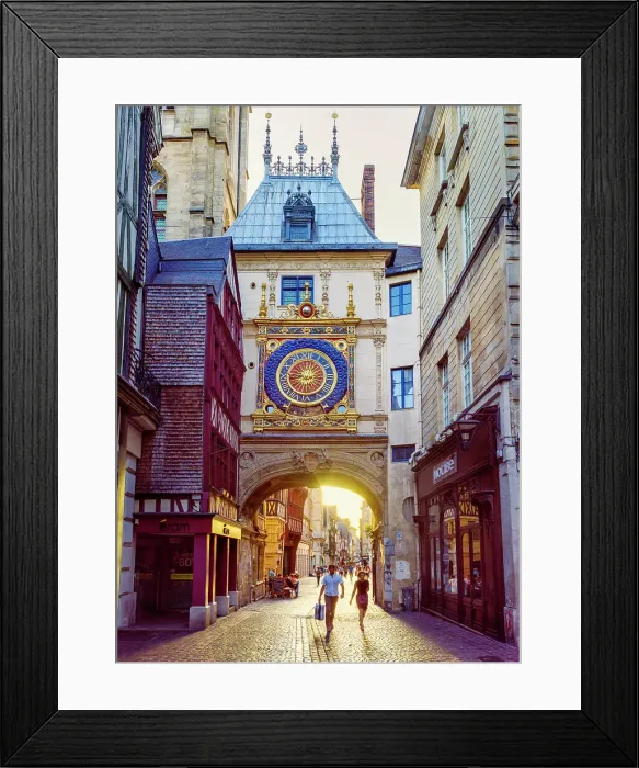 Framed Print : Gros Horloge, historic center Rouen, Seine-Maritime, Normandy, France Framed Print : Gros Horloge, historic center Rouen, Seine-Maritime, Normandy, France